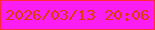 文字の大きさ：5、枠の色：ff2a3b、背景の色：fb1ef2、文字の色：d64103 無料ブログパーツのブログ時計