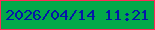 文字の大きさ：2、枠の色：ff2a57、背景の色：02a94a、文字の色：0416a9 無料ブログパーツのブログ時計