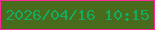 文字の大きさ：5、枠の色：ff2a97、背景の色：496b1c、文字の色：14ab63 無料ブログパーツのブログ時計