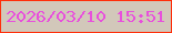 文字の大きさ：4、枠の色：ff2e0a、背景の色：d2c8ba、文字の色：e850dc 無料ブログパーツのブログ時計