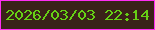 文字の大きさ：4、枠の色：ff2ef3、背景の色：3a2219、文字の色：66d015 無料ブログパーツのブログ時計