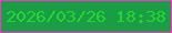 文字の大きさ：4、枠の色：ff30d3、背景の色：1b9d46、文字の色：27d335 無料ブログパーツのブログ時計