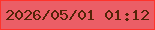 文字の大きさ：1、枠の色：ff332b、背景の色：eb5e66、文字の色：542408 無料ブログパーツのブログ時計