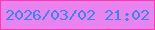 文字の大きさ：2、枠の色：ff39ae、背景の色：e883f0、文字の色：3a84eb 無料ブログパーツのブログ時計