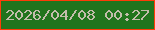 文字の大きさ：3、枠の色：ff3b08、背景の色：21741d、文字の色：c2bdab 無料ブログパーツのブログ時計