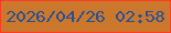 文字の大きさ：5、枠の色：ff3b23、背景の色：cb782c、文字の色：2b5091 無料ブログパーツのブログ時計