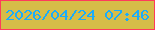 文字の大きさ：4、枠の色：ff3b5b、背景の色：d6bd48、文字の色：1aacfa 無料ブログパーツのブログ時計