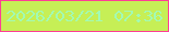 文字の大きさ：5、枠の色：ff3e95、背景の色：c6ef56、文字の色：a2fab4 無料ブログパーツのブログ時計