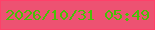 文字の大きさ：5、枠の色：ff4069、背景の色：ed5272、文字の色：48c006 無料ブログパーツのブログ時計