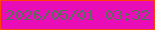 文字の大きさ：2、枠の色：ff4101、背景の色：e80db7、文字の色：54735a 無料ブログパーツのブログ時計