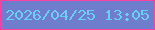 文字の大きさ：3、枠の色：ff419f、背景の色：6f7ecc、文字の色：6ccdf8 無料ブログパーツのブログ時計