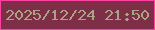 文字の大きさ：4、枠の色：ff41a0、背景の色：7f2e48、文字の色：aaa484 無料ブログパーツのブログ時計