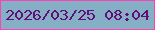 文字の大きさ：5、枠の色：ff41b7、背景の色：85afc4、文字の色：630e78 無料ブログパーツのブログ時計