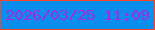 文字の大きさ：3、枠の色：ff4425、背景の色：0b8dec、文字の色：a32ae0 無料ブログパーツのブログ時計