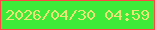 文字の大きさ：3、枠の色：ff4746、背景の色：3feb39、文字の色：ece474 無料ブログパーツのブログ時計