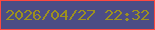 文字の大きさ：5、枠の色：ff4840、背景の色：4c4d85、文字の色：9d911f 無料ブログパーツのブログ時計