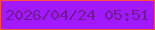 文字の大きさ：2、枠の色：ff4c42、背景の色：a319ff、文字の色：711b91 無料ブログパーツのブログ時計