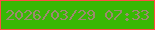 文字の大きさ：2、枠の色：ff4d42、背景の色：38b804、文字の色：9c896f 無料ブログパーツのブログ時計