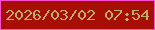 文字の大きさ：1、枠の色：ff4dd1、背景の色：a60e06、文字の色：beac6d 無料ブログパーツのブログ時計