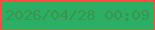 文字の大きさ：2、枠の色：ff4e3f、背景の色：2cae65、文字の色：39954c 無料ブログパーツのブログ時計