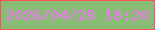 文字の大きさ：3、枠の色：ff4e5b、背景の色：88bc74、文字の色：f673fa 無料ブログパーツのブログ時計