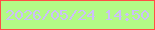 文字の大きさ：1、枠の色：ff4f45、背景の色：b3fa86、文字の色：ccbffa 無料ブログパーツのブログ時計