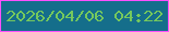 文字の大きさ：1、枠の色：ff4fff、背景の色：156e8b、文字の色：75c85d 無料ブログパーツのブログ時計
