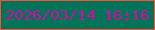文字の大きさ：1、枠の色：ff5037、背景の色：007459、文字の色：d50aa0 無料ブログパーツのブログ時計