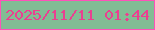 文字の大きさ：3、枠の色：ff51b9、背景の色：82bc94、文字の色：eb3f90 無料ブログパーツのブログ時計