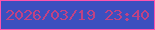 文字の大きさ：5、枠の色：ff53ad、背景の色：3c4fbf、文字の色：c04284 無料ブログパーツのブログ時計