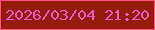 文字の大きさ：1、枠の色：ff5483、背景の色：961b0b、文字の色：e75dd0 無料ブログパーツのブログ時計