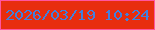 文字の大きさ：5、枠の色：ff559f、背景の色：e82d0f、文字の色：4180de 無料ブログパーツのブログ時計
