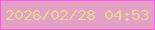文字の大きさ：4、枠の色：ff57ea、背景の色：e5a0c5、文字の色：e6d791 無料ブログパーツのブログ時計