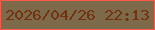 文字の大きさ：2、枠の色：ff594a、背景の色：7d6a4a、文字の色：723210 無料ブログパーツのブログ時計