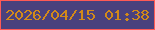 文字の大きさ：2、枠の色：ff5a55、背景の色：4a417d、文字の色：d38a19 無料ブログパーツのブログ時計