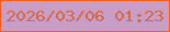 文字の大きさ：5、枠の色：ff5c0f、背景の色：c89ec6、文字の色：d66746 無料ブログパーツのブログ時計