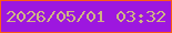 文字の大きさ：5、枠の色：ff5c15、背景の色：9d17df、文字の色：cfb583 無料ブログパーツのブログ時計