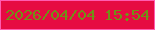 文字の大きさ：4、枠の色：ff5cb0、背景の色：e60b42、文字の色：709116 無料ブログパーツのブログ時計