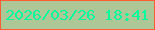 文字の大きさ：5、枠の色：ff5d35、背景の色：adc796、文字の色：07fc9e 無料ブログパーツのブログ時計