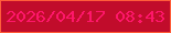 文字の大きさ：1、枠の色：ff5d3a、背景の色：c10c2b、文字の色：fe176a 無料ブログパーツのブログ時計