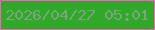 文字の大きさ：5、枠の色：ff5dc6、背景の色：30a928、文字の色：7ba580 無料ブログパーツのブログ時計