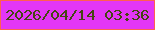 文字の大きさ：3、枠の色：ff5f50、背景の色：e336f6、文字の色：454613 無料ブログパーツのブログ時計