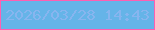 文字の大きさ：1、枠の色：ff5fb1、背景の色：65b4e8、文字の色：87b5ef 無料ブログパーツのブログ時計