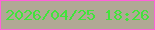 文字の大きさ：4、枠の色：ff62d9、背景の色：b1a895、文字の色：41e43b 無料ブログパーツのブログ時計