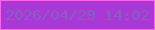 文字の大きさ：5、枠の色：ff62e4、背景の色：a938d6、文字の色：885ec1 無料ブログパーツのブログ時計