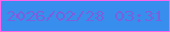 文字の大きさ：1、枠の色：ff65ea、背景の色：388eec、文字の色：7a60dc 無料ブログパーツのブログ時計