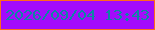 文字の大きさ：4、枠の色：ff691a、背景の色：a30bfb、文字の色：0d85a4 無料ブログパーツのブログ時計
