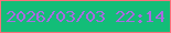 文字の大きさ：2、枠の色：ff707b、背景の色：13bd78、文字の色：aa6ae2 無料ブログパーツのブログ時計