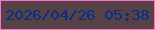 文字の大きさ：3、枠の色：ff70d4、背景の色：564145、文字の色：032f8b 無料ブログパーツのブログ時計