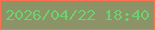 文字の大きさ：5、枠の色：ff7151、背景の色：8b9367、文字の色：6ed071 無料ブログパーツのブログ時計